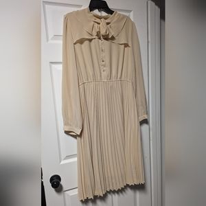 NWT Beige Pleated dress